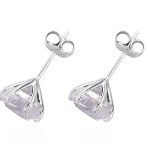 Lustro Stella Concave Cut Finest CZ Solitaire Stud Earrings.  NWT - Picture 4 of 6